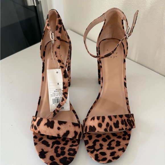 Target Shoes - NWT Leopard Print Ankle Strap Heels
